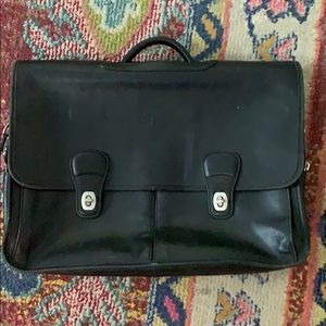 Vintage Leather Coach Computer Bag Briefcase